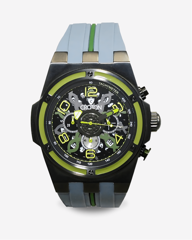 Men's Chronograph with IP Case & Silicon Strap